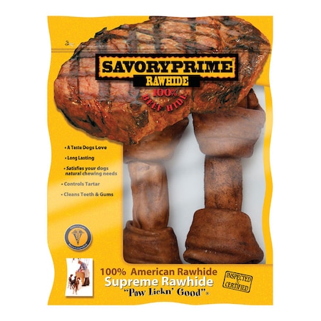 Savory Prime Savory Prime Supreme Large Adult Knotted Bone Beef 6-7 in. L 2 pk 22207